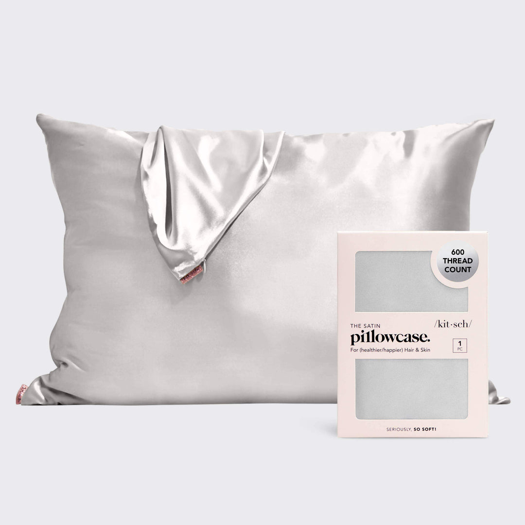 KITSCH - Satin Pillowcase - Silver - Esme and Elodie