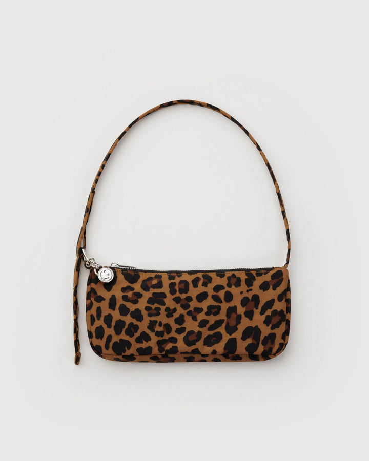 BAGGU- Nylon Pochette Shoulder Strap Pouch Purse- Leopard