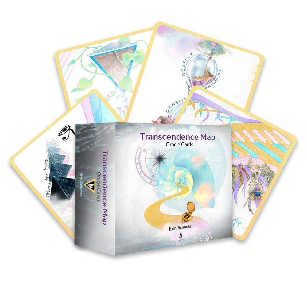 Transcendence Map Oracle Cards with a box on a white background