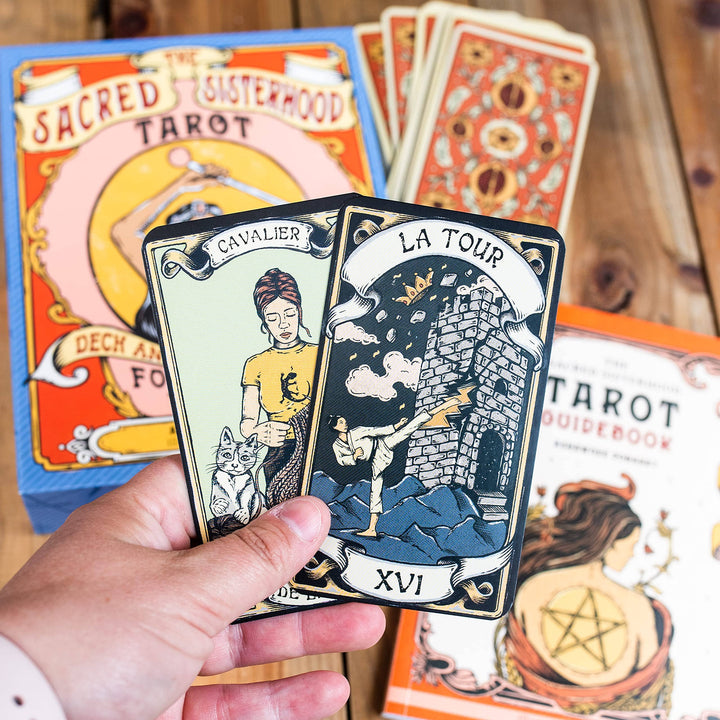 Microcosm Publishing & Distribution - Sacred Sisterhood Tarot: Deck and Guidebook for Fierce Women - Esme and Elodie