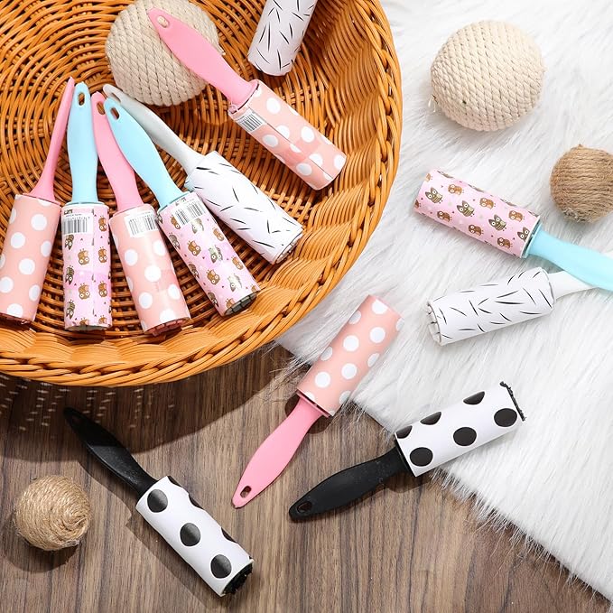 Mini Lint Roller for Pet Hair and Clothes Lint Roller Travel Size Removers Sticky Removing Tool for Travel, Gift Bags, Furniture, Car Seat - Esme and Elodie