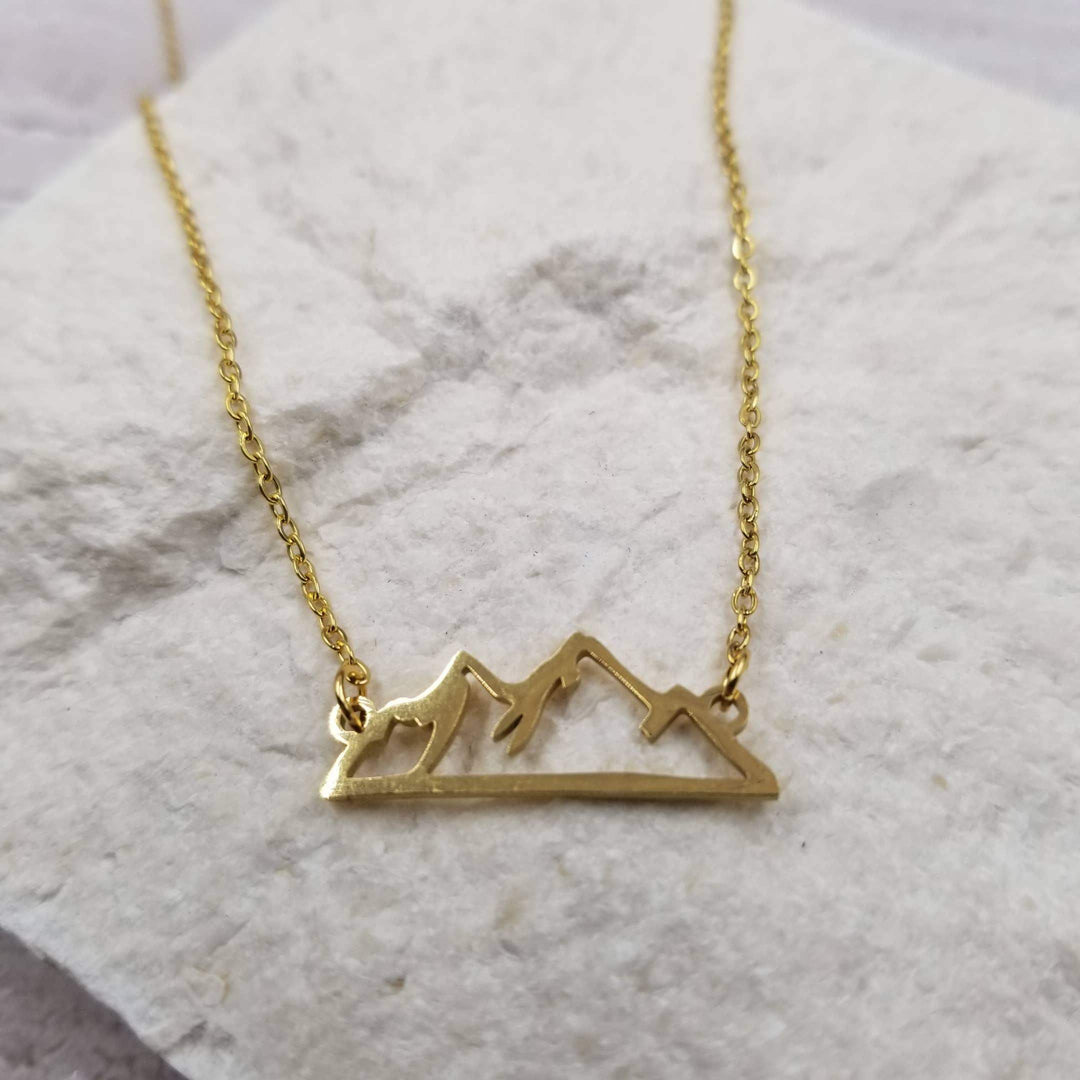 Mountain Cutout Necklace Gold - Esme and Elodie