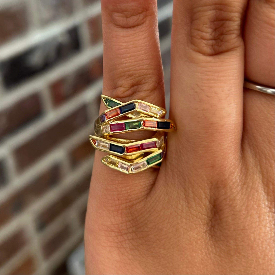 Multi-Layered Bejeweled Ring - Esme and Elodie