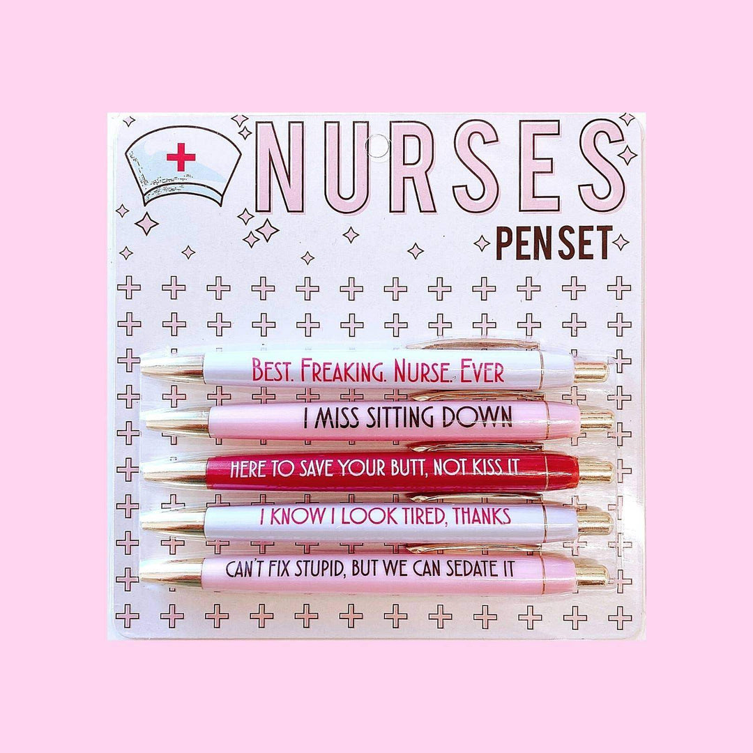 funny multicolored nurse pen set