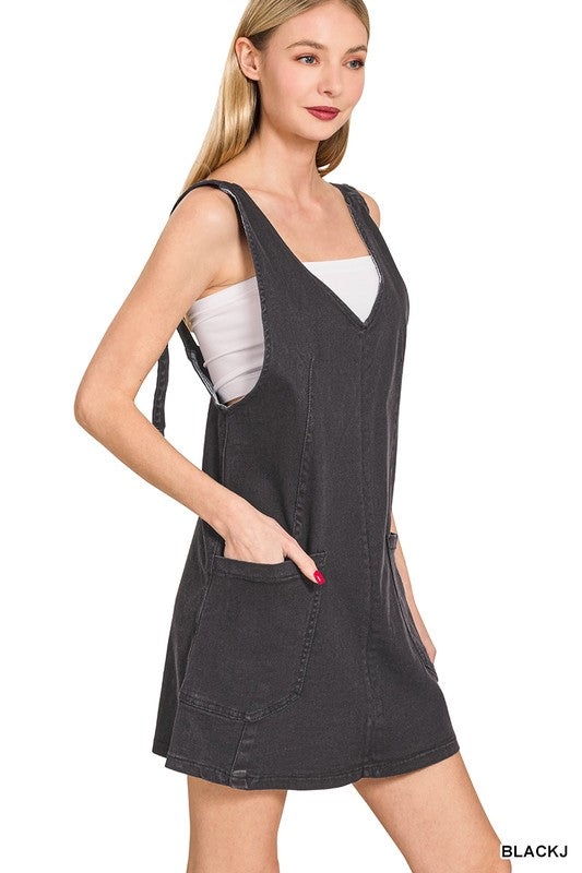 overall women dress in black