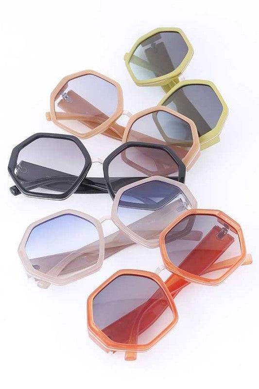 Oversize Hexagon Trendy Sunglasses - Esme and Elodie