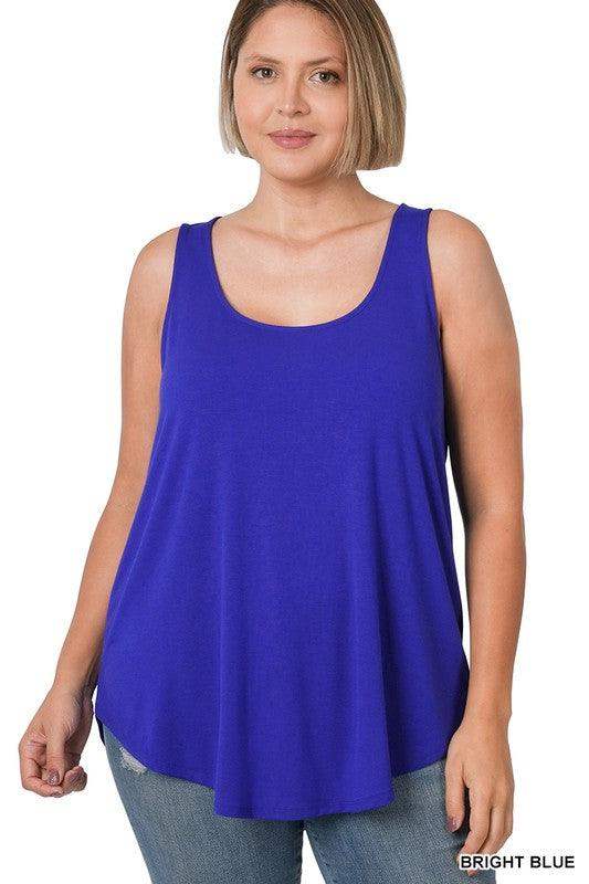 Plus Size Soul Mates tank in Bright Blue - Esme and Elodie