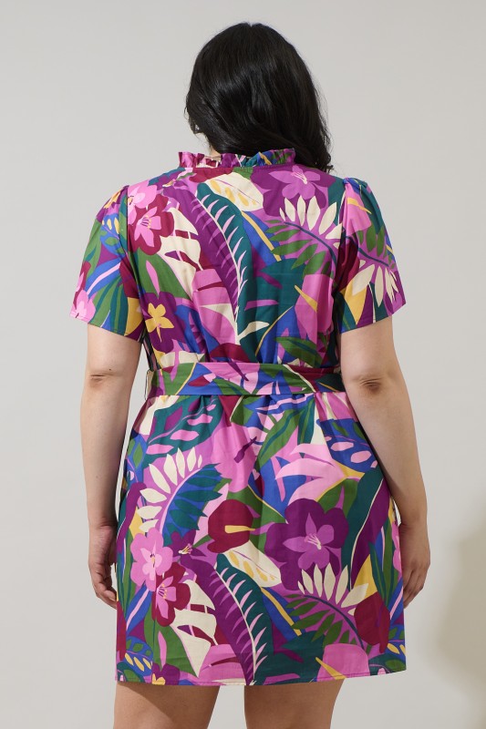 Plus Size Blain Tropics Ema Shift Mini Dress Curve
