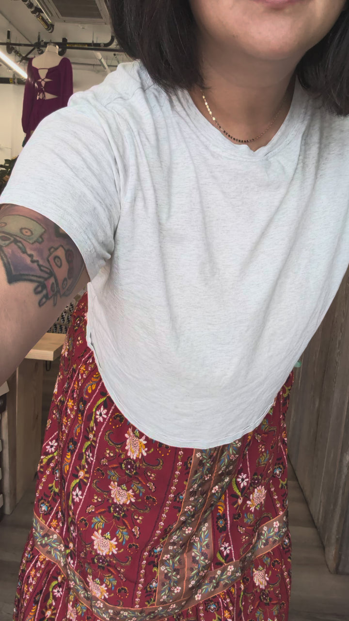 Plus Size & Women Red Border Midi Skirt