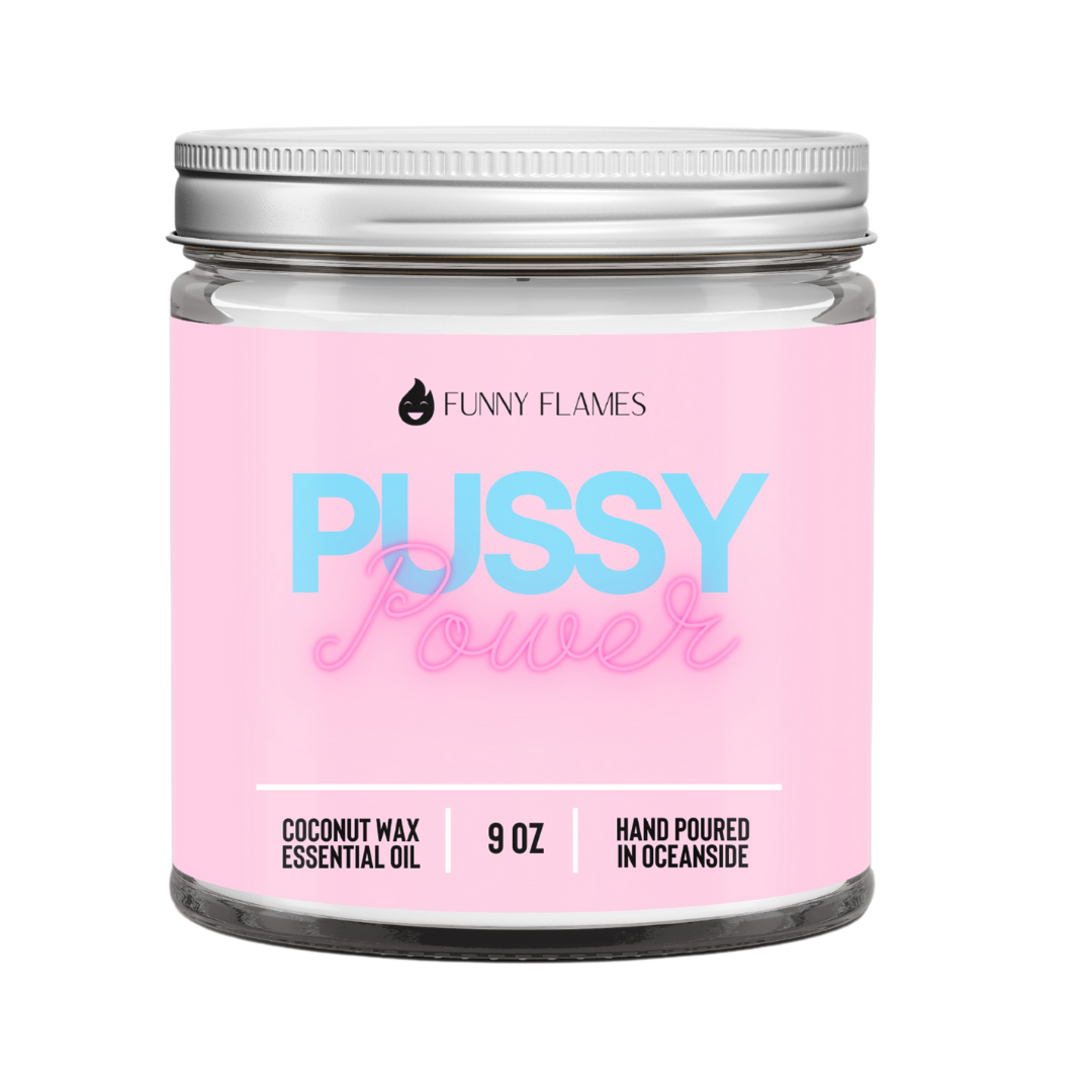 pussy power feminist candle gift idea