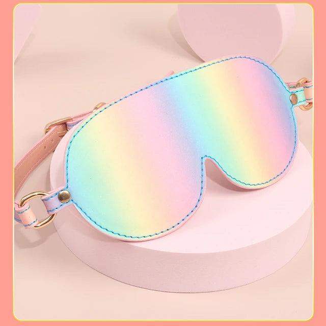 Rainbow Leather Blindfold - Esme and Elodie