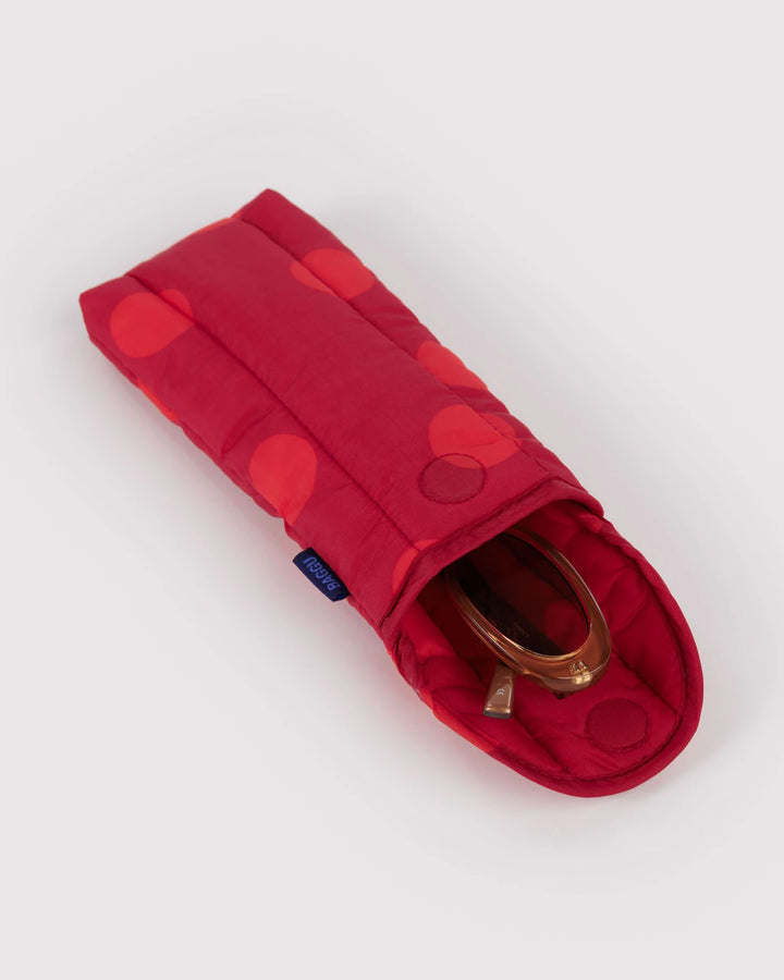 BAGGU- Puffy Sleeve Glasses Case- Red Polka Dot