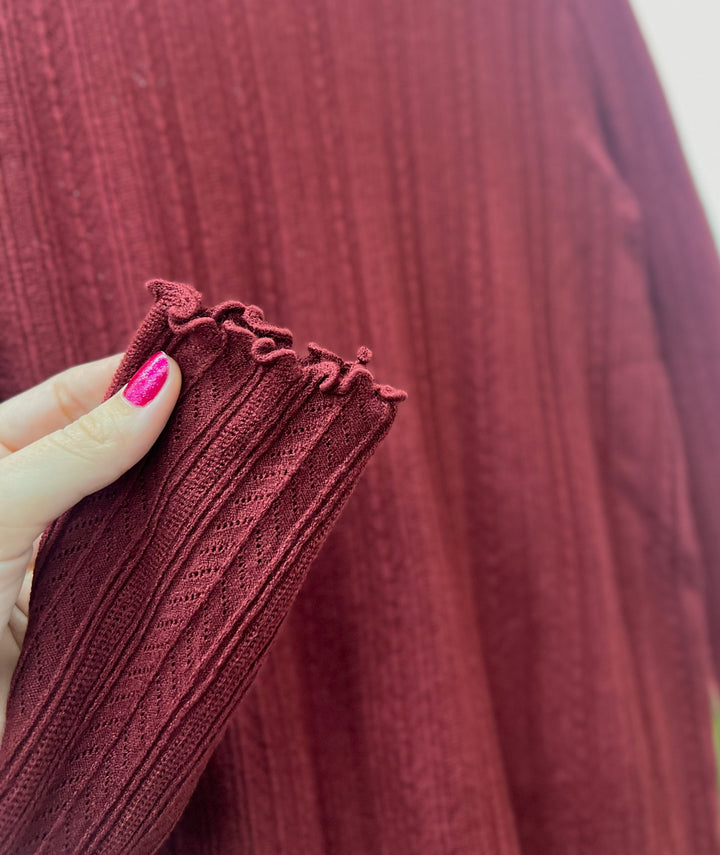 Plus Size Lettuce Hem Turtle Neck