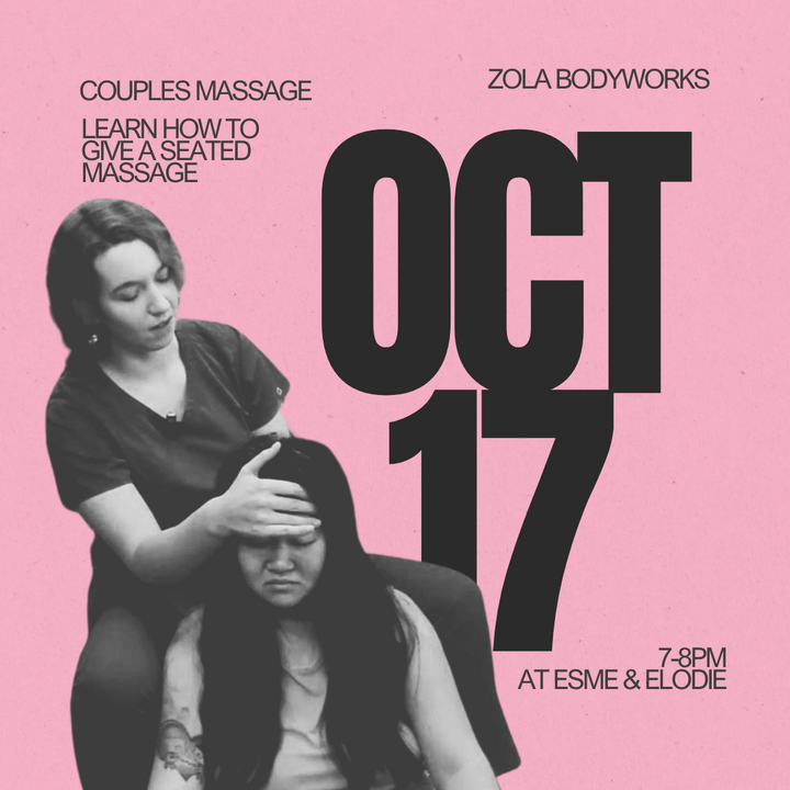 Couples Massage Workshop: Friday October 17th 7-8PM