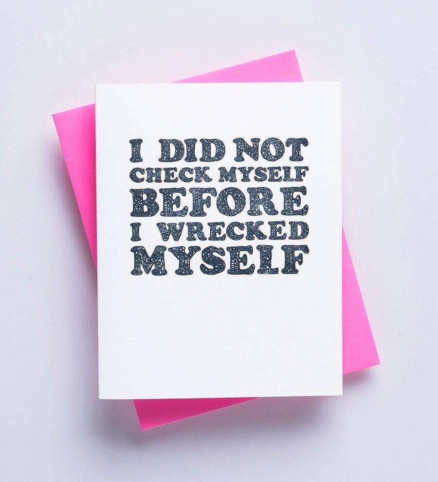 Richie Designs - Check Myself Before - best friend, sorry, greeting card - Esme and Elodie