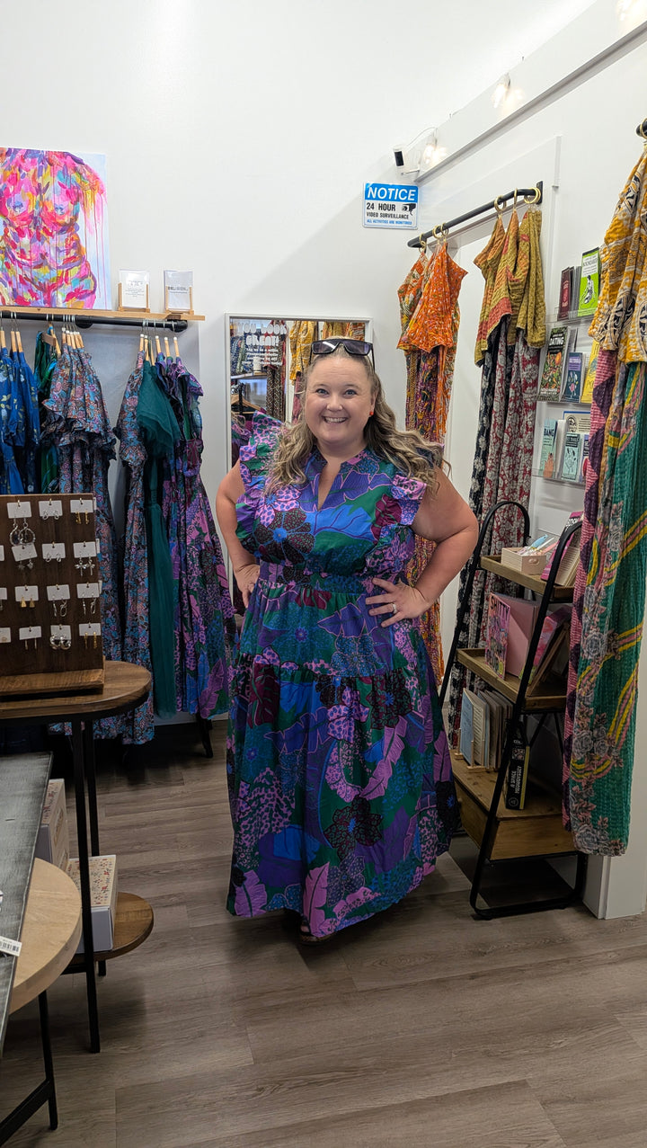 Plus Size Sugar Lips Blue Plum 100% cotton Dress