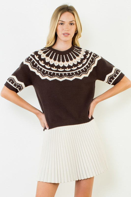 XL Clollection- Brown Scandi Cabin Sweater