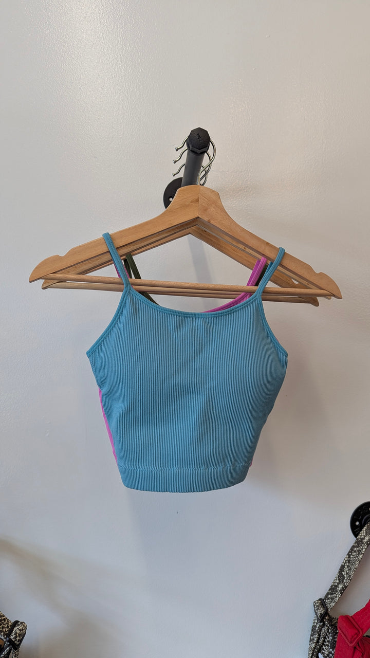 Womens Ribbed Cropped Cami Bralette by Zenana- Multiple Colors