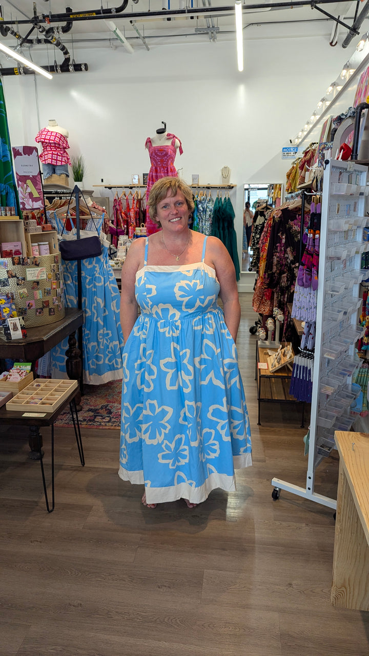 Plus Size Flying Tomato Nautical Floral Midi Dress