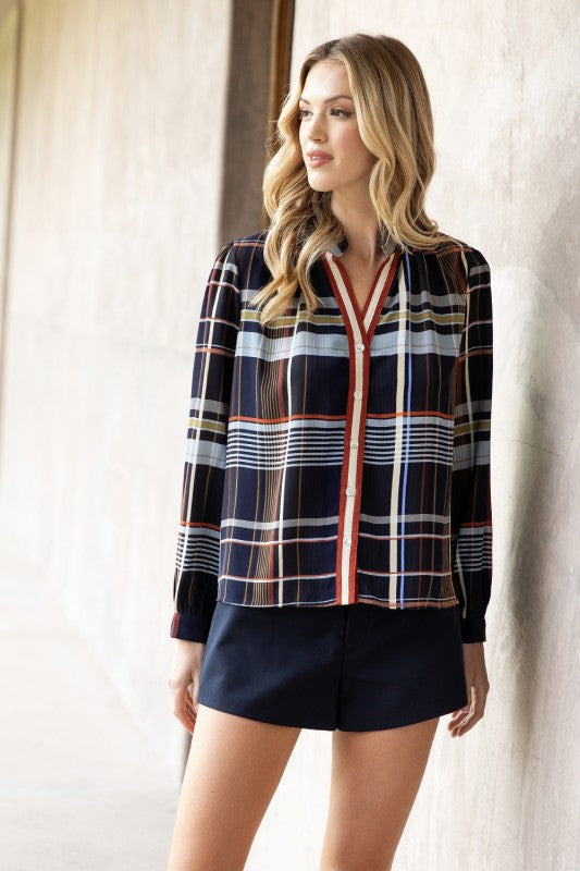 XL Collection- Plaid Longsleeve Blouse