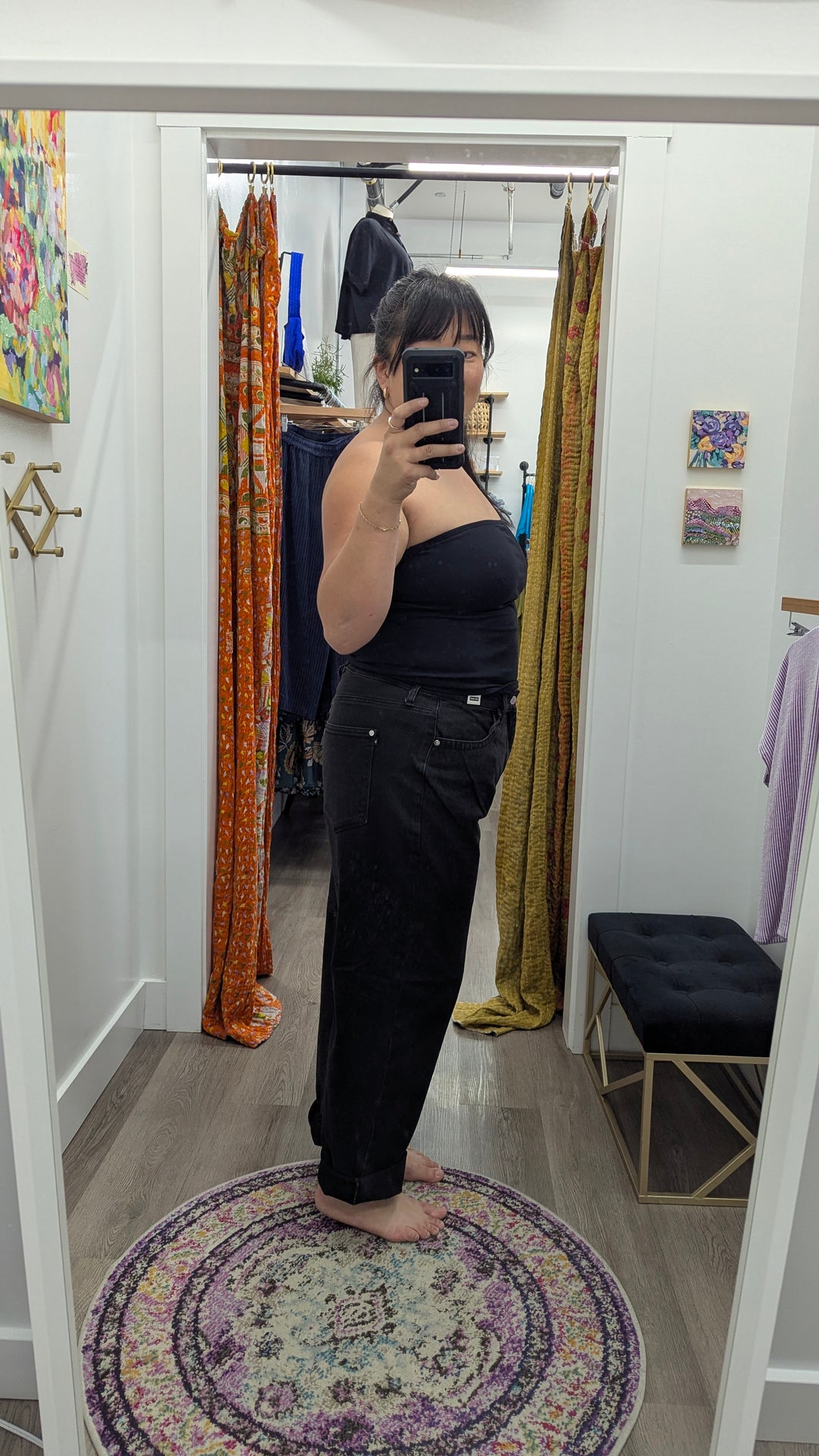 Plus Size Judy Blue Black Marlow Arc Leg Barrel Jeans