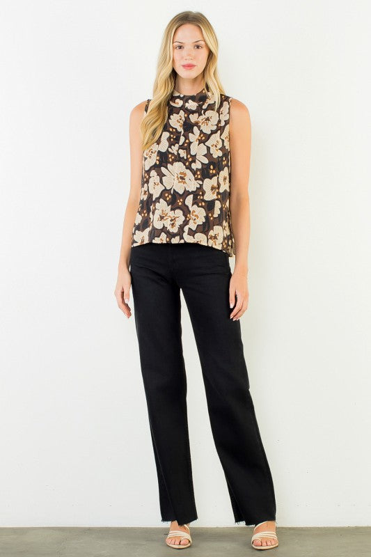 XL Collection- Tie Back Floral Print Top