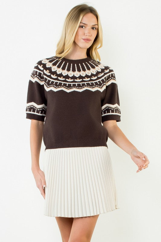 XL Clollection- Brown Scandi Cabin Sweater