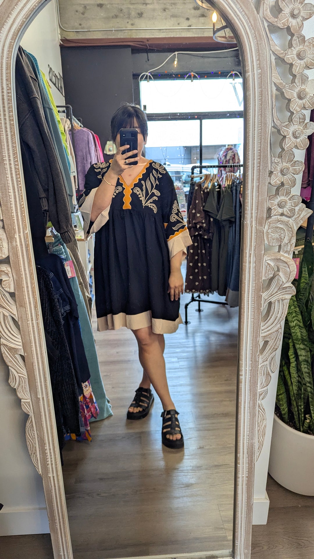 Plus Size Oddi Embroidered Dolman Mini Dress