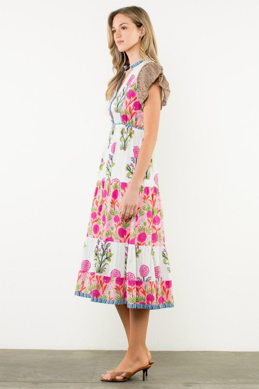 XL Collection- Flutter Sleeve Floral Maxi Dress