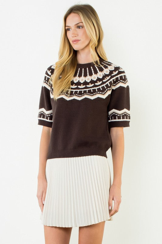 XL Clollection- Brown Scandi Cabin Sweater