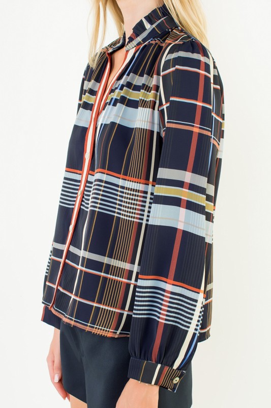 XL Collection- Plaid Longsleeve Blouse