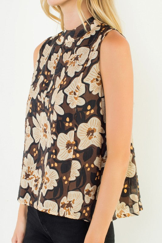 XL Collection- Tie Back Floral Print Top
