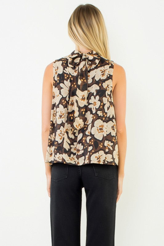 XL Collection- Tie Back Floral Print Top