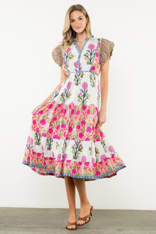 XL Collection- Flutter Sleeve Floral Maxi Dress