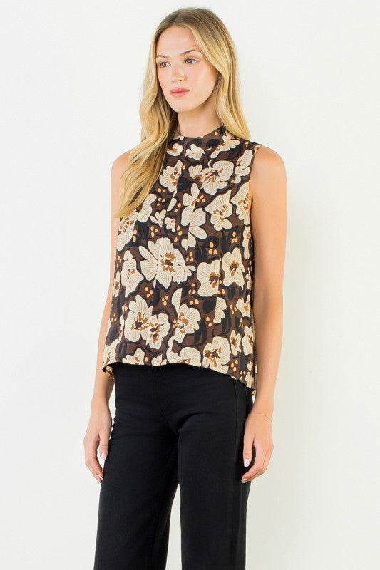 XL Collection- Tie Back Floral Print Top