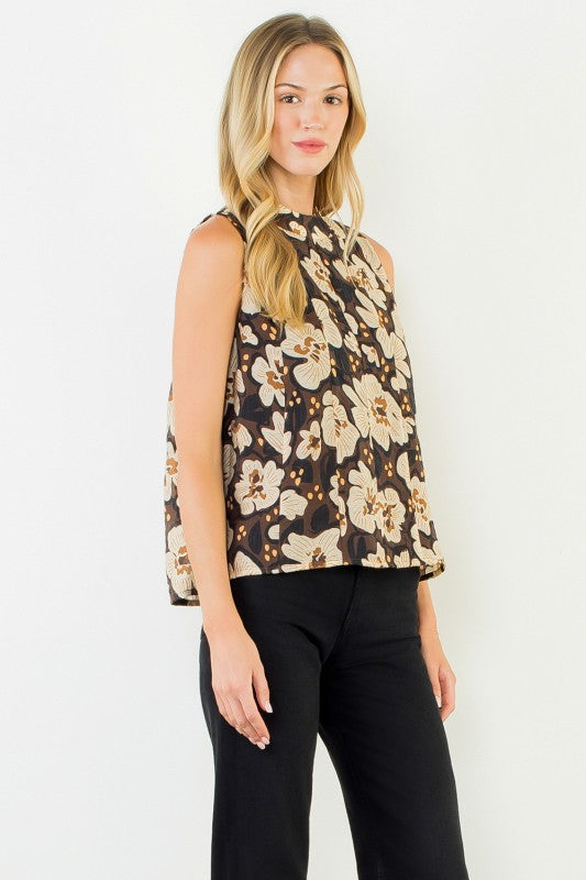 XL Collection- Tie Back Floral Print Top