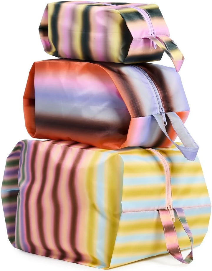 BAGGU- 3D Zip Set Zippered Nylon Travel bags with Zippers