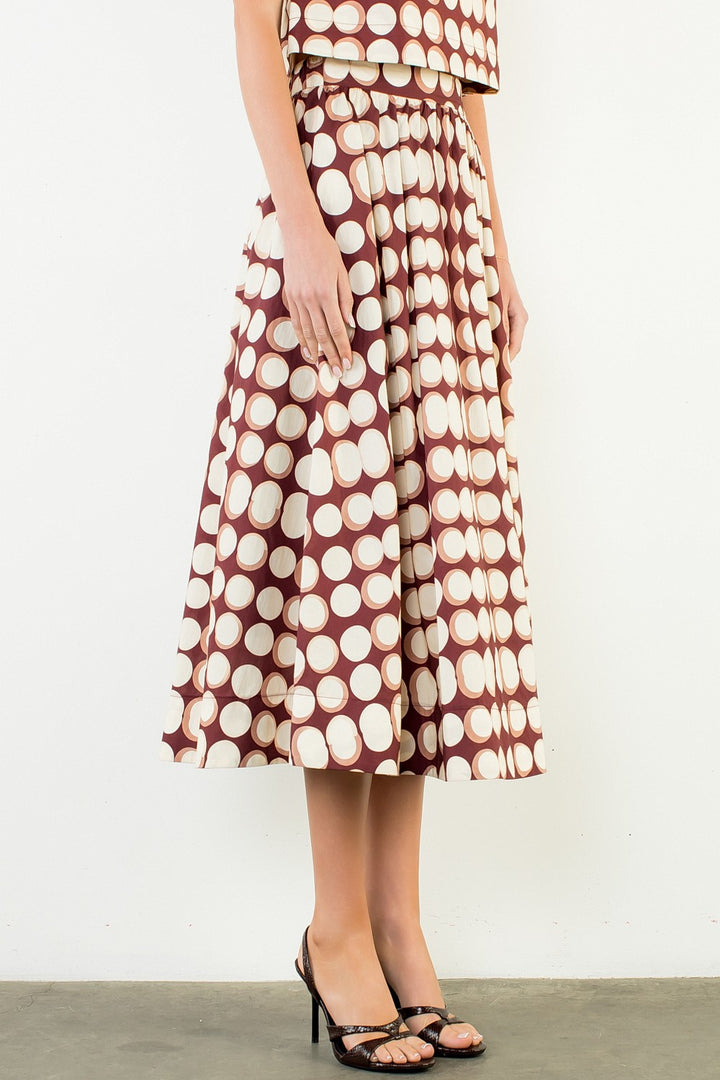 XL Collection- High Waisted Geometric Midi Skirt