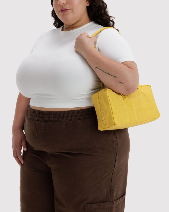 BAGGU- Nylon Bowler Bag Shoulder Purse- Sunflower