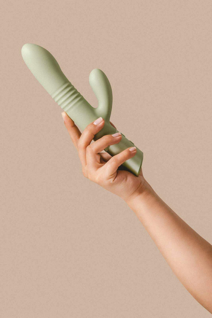 The Natural Love Company - Yarrow | Thrusting Rabbit Vibrating Dildo - Esme and Elodie