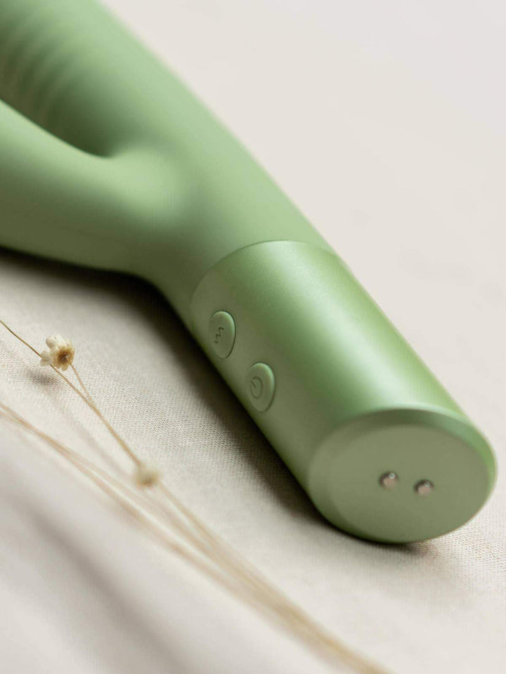 The Natural Love Company - Yarrow | Thrusting Rabbit Vibrating Dildo - Esme and Elodie