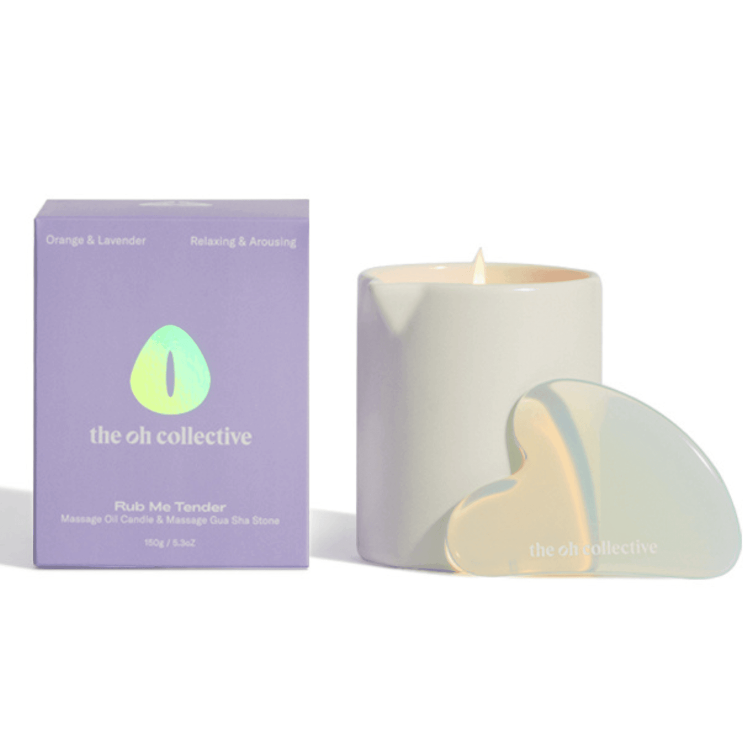 The Oh Collective - Rub Me Tender | Natural Massage Oil Candle with Gua Sha - Esme and Elodie
