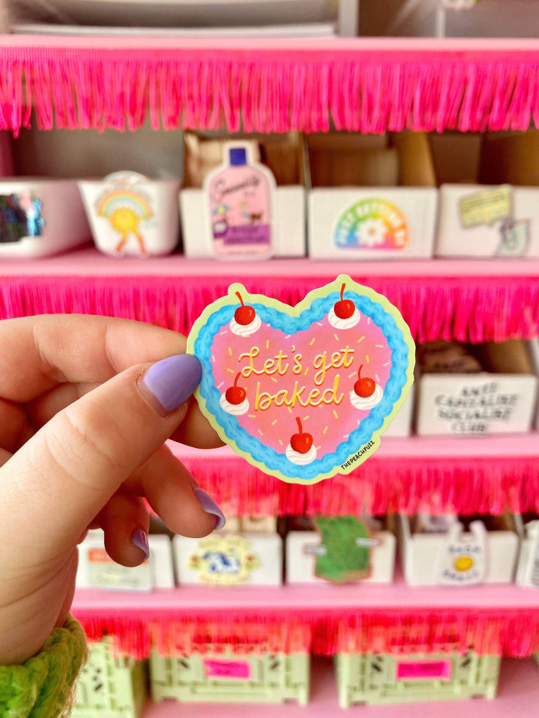 The Peach Fuzz - Let's Get Baked Cake Sticker - Esme and Elodie