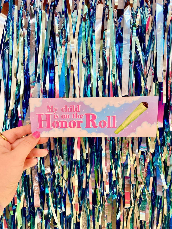 The Peach Fuzz - My Student Is on The Honor Roll Bumper Sticker - Esme and Elodie