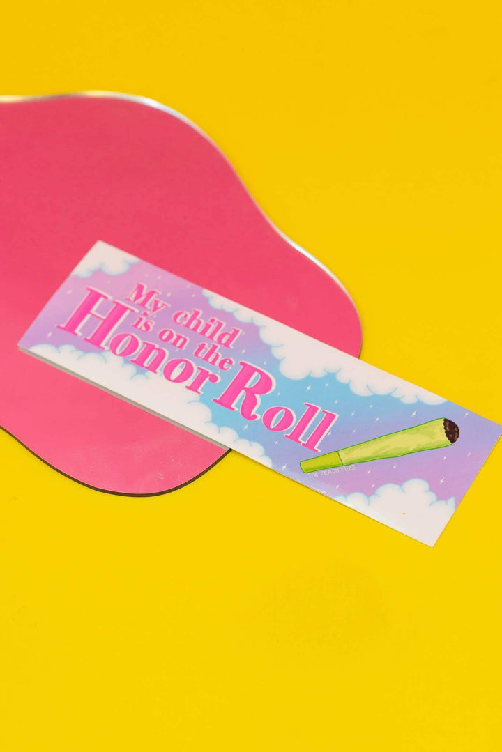 The Peach Fuzz - My Student Is on The Honor Roll Bumper Sticker - Esme and Elodie