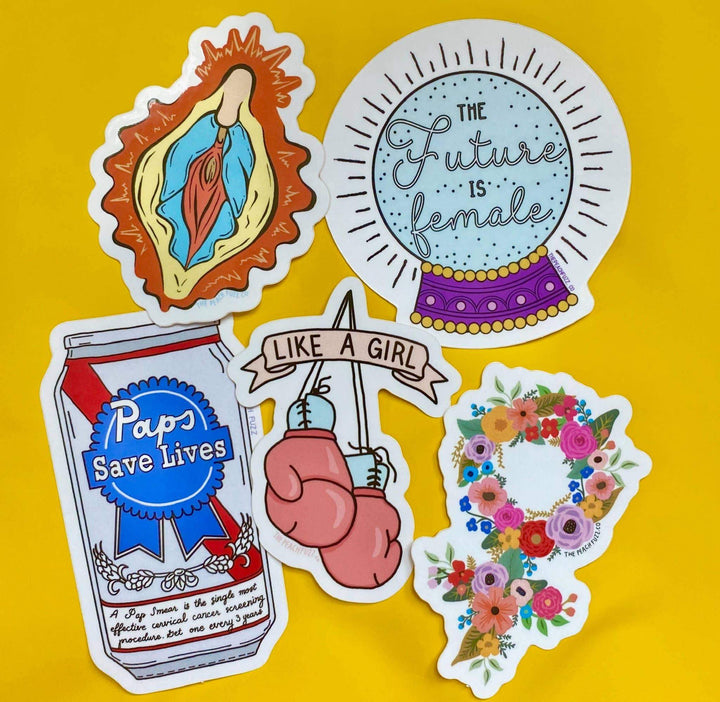 The Peach Fuzz - Vulva Mary Sticker - Esme and Elodie