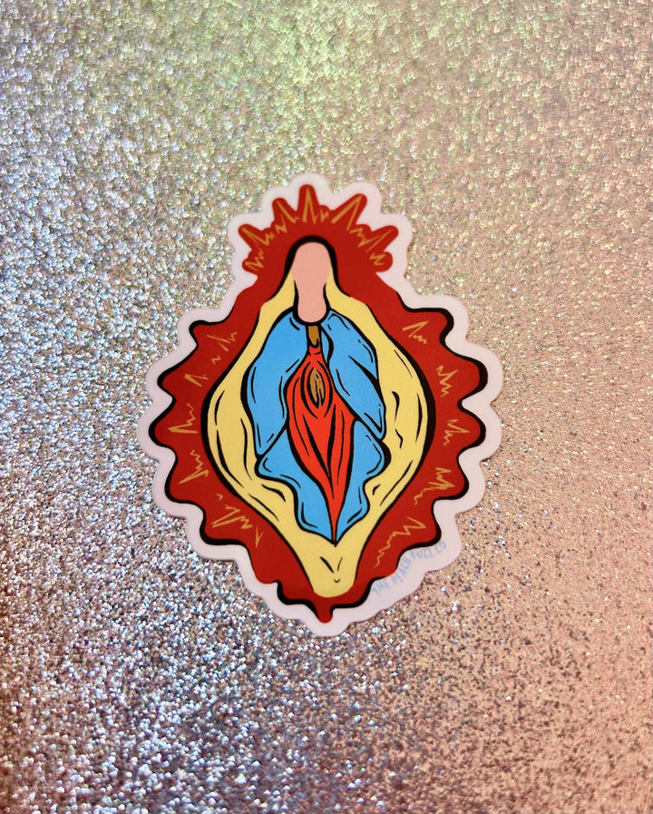 The Peach Fuzz - Vulva Mary Sticker - Esme and Elodie