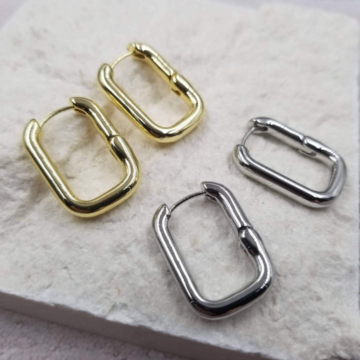 Treasure Wholesale - Mel Gold Hoops Earrings: Silver - Esme and Elodie