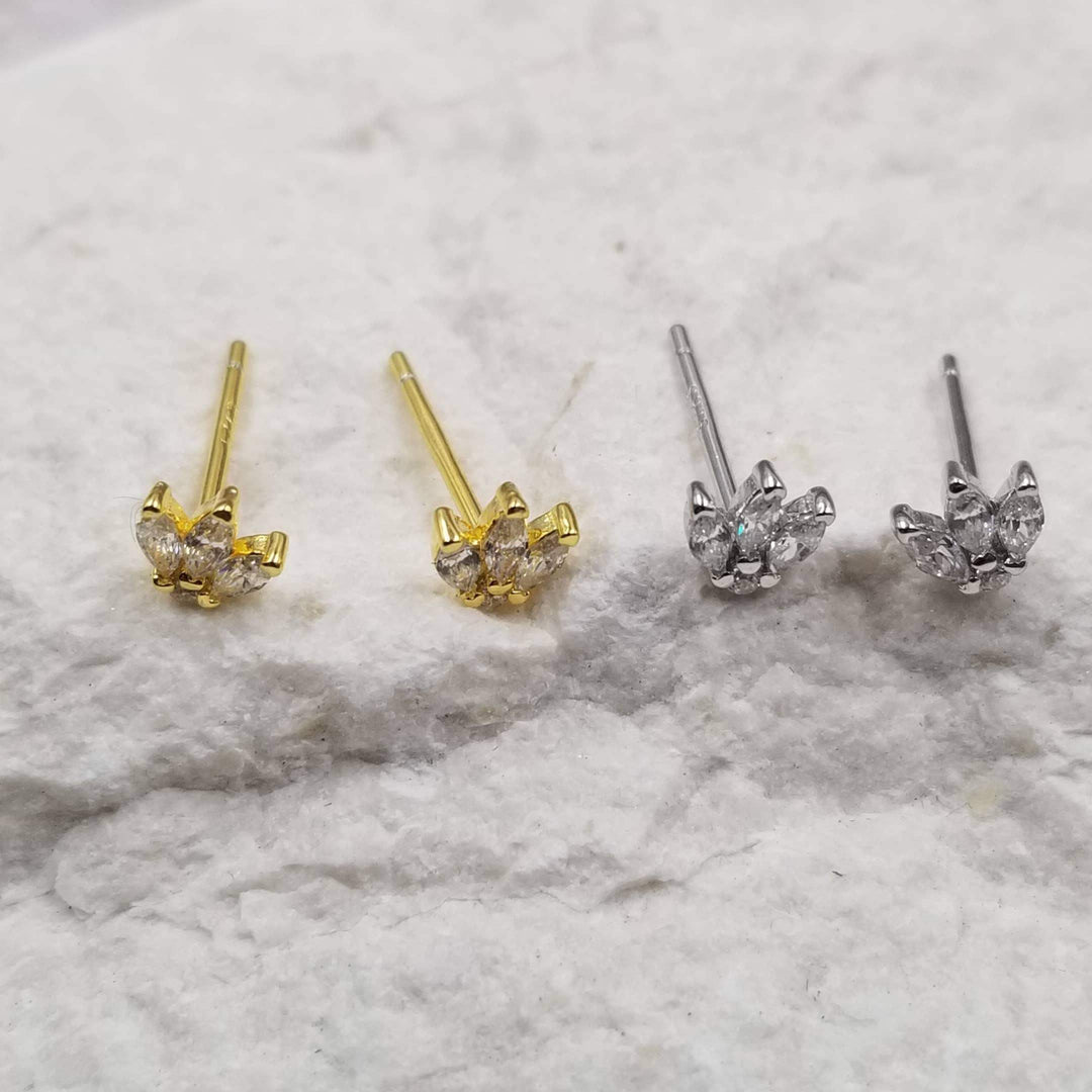 Treasure Wholesale - Mini Amara Studs - Gold & Silver: Gold - Esme and Elodie