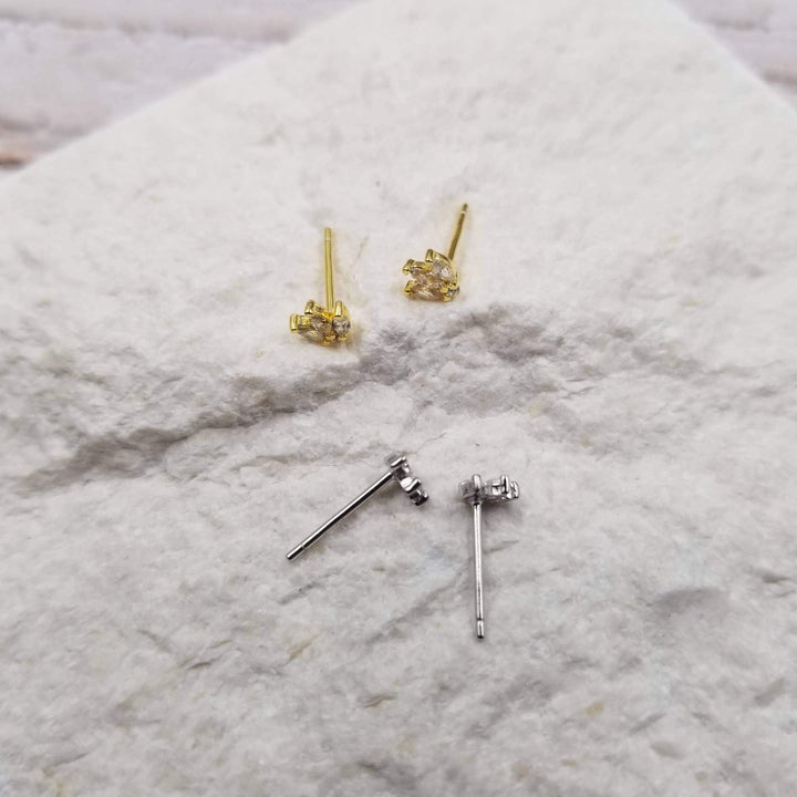 Treasure Wholesale - Mini Amara Studs - Gold & Silver: Gold - Esme and Elodie